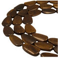 Bone Beads | Flat Oval/Egg Shaped Ox Bone Beads with 2mm Holes | White Brown Dark Brown Available