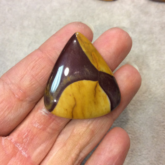 Natural Mookaite Pear/Teardrop Shaped Flat Back Cabochon - Measuring 34mm x 38mm, 5mm Dome Height - Natural High Quality Gemstone