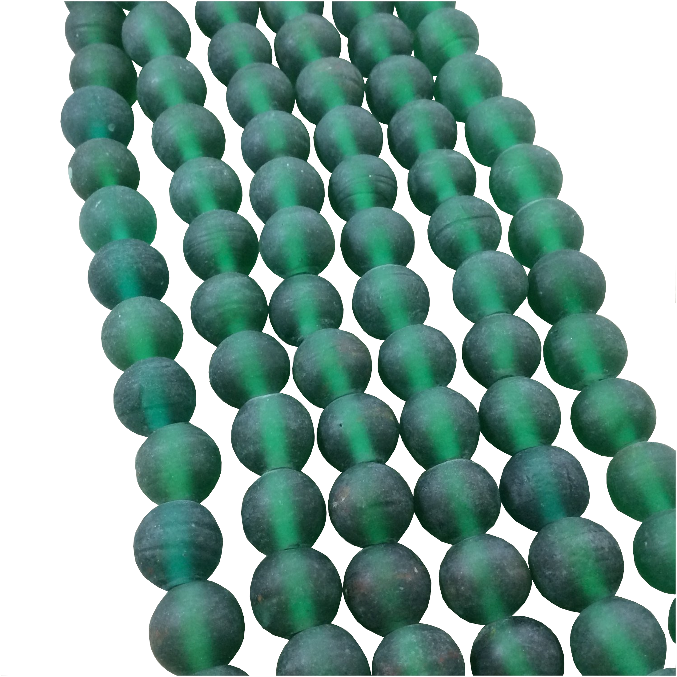 Recycled Glass Beads  14-16mm Sea Glass Round Rondelle Beads - Sold by  Approx. 24 Strand (~45 Beads)