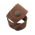 1.5" Wide Camel Brown Genuine Leather Blank Cuff Bracelet with Oxidized Brass Snap Clasp - Measuring 38mm Wide x 222mm Long, Approx.