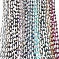 Chinese Crystal Beads | 18" Dark Brown Thread Necklace Section with 8mm Faceted AB Finish Rondelle Shaped Opaque Light Teal Glass Beads