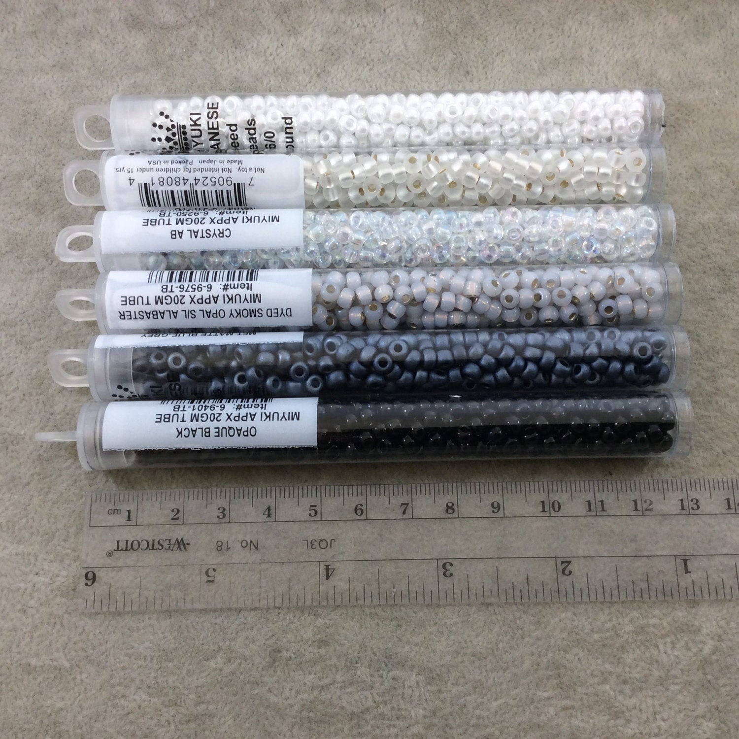 Size 6/0 Matte Finish Opaque Cream Genuine Miyuki Glass Seed Beads - Sold by 20 Gram Tubes (Approx. 200 Beads per Tube) - (6-92021)