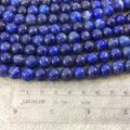 10mm Natural Lapis Lazuli Smooth Finish Round/Ball Shaped Beads with 2.5mm Holes - 7.75" Strand (Approx. 20 Beads) - LARGE HOLE BEADS