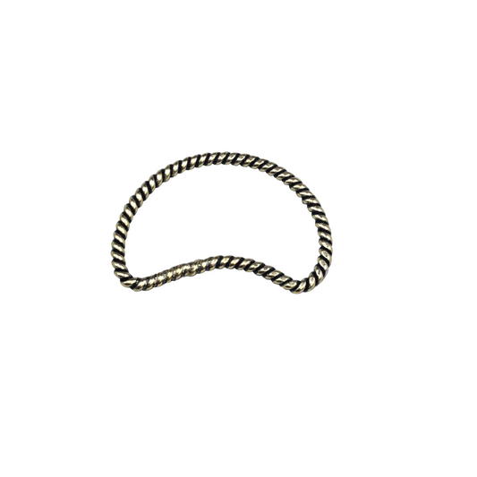 15mm x 25mm Oxidized Gold Finish Open Twisted Wire Crescent/Moon Shaped Plated Copper Components - Sold in Packs of 10- (469-OG)