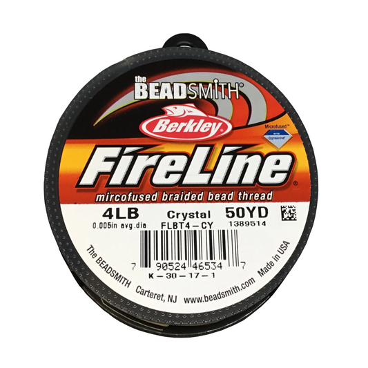 50 Yard Spool of 4lb. Crystal White Colored Fireline® Braided Beading Thread, Beadsmith/Berkley® Branded - 0.13mm/0.005" Diameter, Approx.