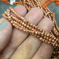 Rose Gold Plated Pyrite Rondelle Beads - 4mm Faceted