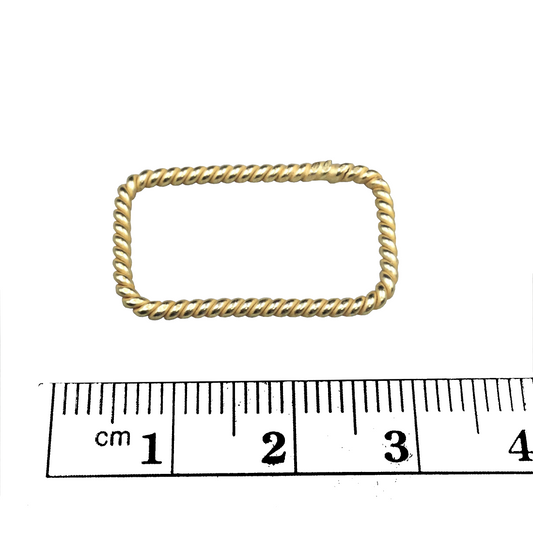 15mm x 25mm Gold Finish Open Twisted Wire Rectangle Shaped Plated Copper Components - Sold in Pre-Counted Bulk Packs of 10- (463-Gd)