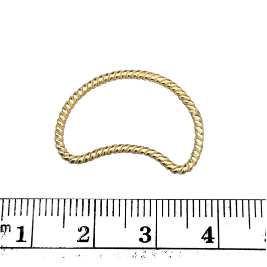 15mm x 25mm Gold Finish Open Twisted Wire Crescent/Moon Shaped Plated Copper Components - Sold in Pre-Counted Bulk Packs of 10- (469-Gd)