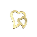 15mm x 16mm Small Gold Brushed Plated Copper Open Double Heart Shaped Undrilled Components - Sold in Packs of 10 (497-GD)