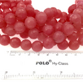 10mm Faceted Dyed Punch Pink Natural Jade Round/Ball Shape Beads - Sold by 15" Strands