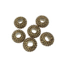 7mm x 14mm CZ Cubic Zirconia Inlaid Rondelle Shaped Bead with 5mm Holes - Sold in Pairs - Colors Available!