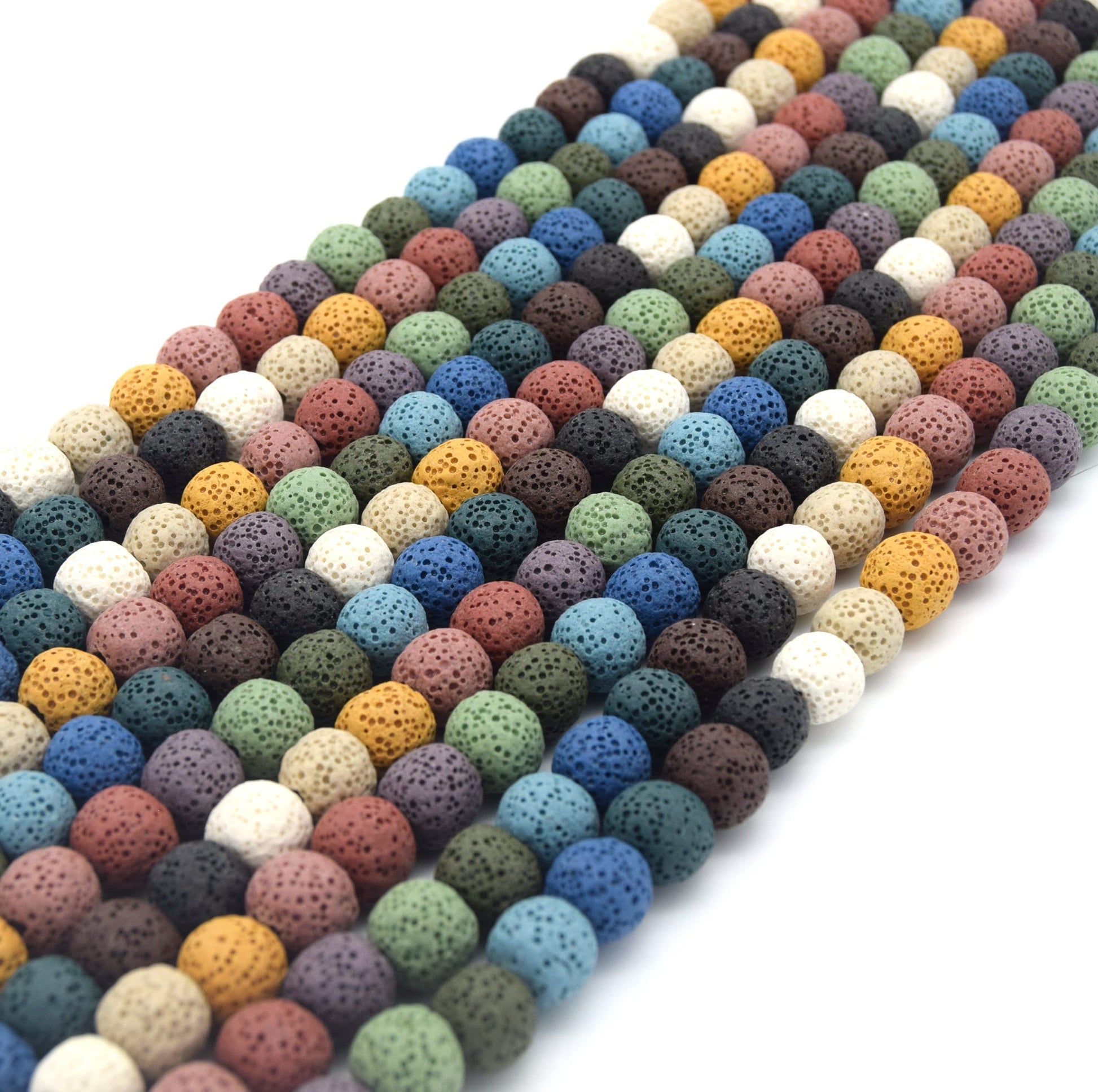 Lava Beads | Rainbow | Multicolor Round Diffuser Beads - 6mm 8mm 10mm 12mm 14mm 16mm 18mm 20mm Available