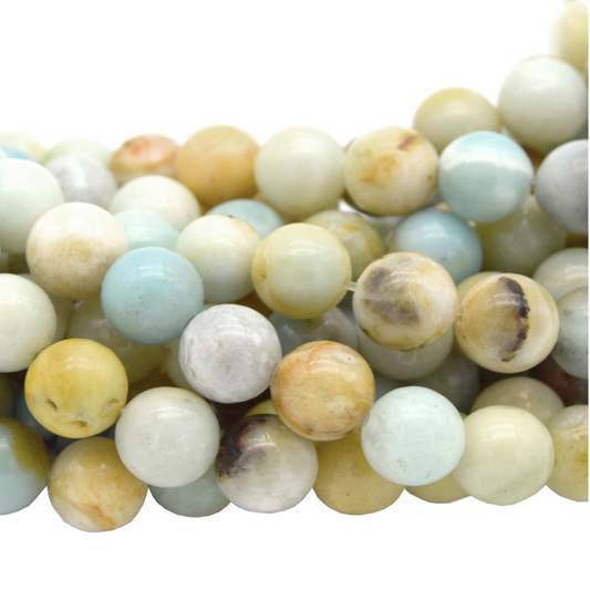 Amazonite Beads - Smooth Round Natural Gemstone Beads - 4mm 6mm 8mm 10mm 12mm Available