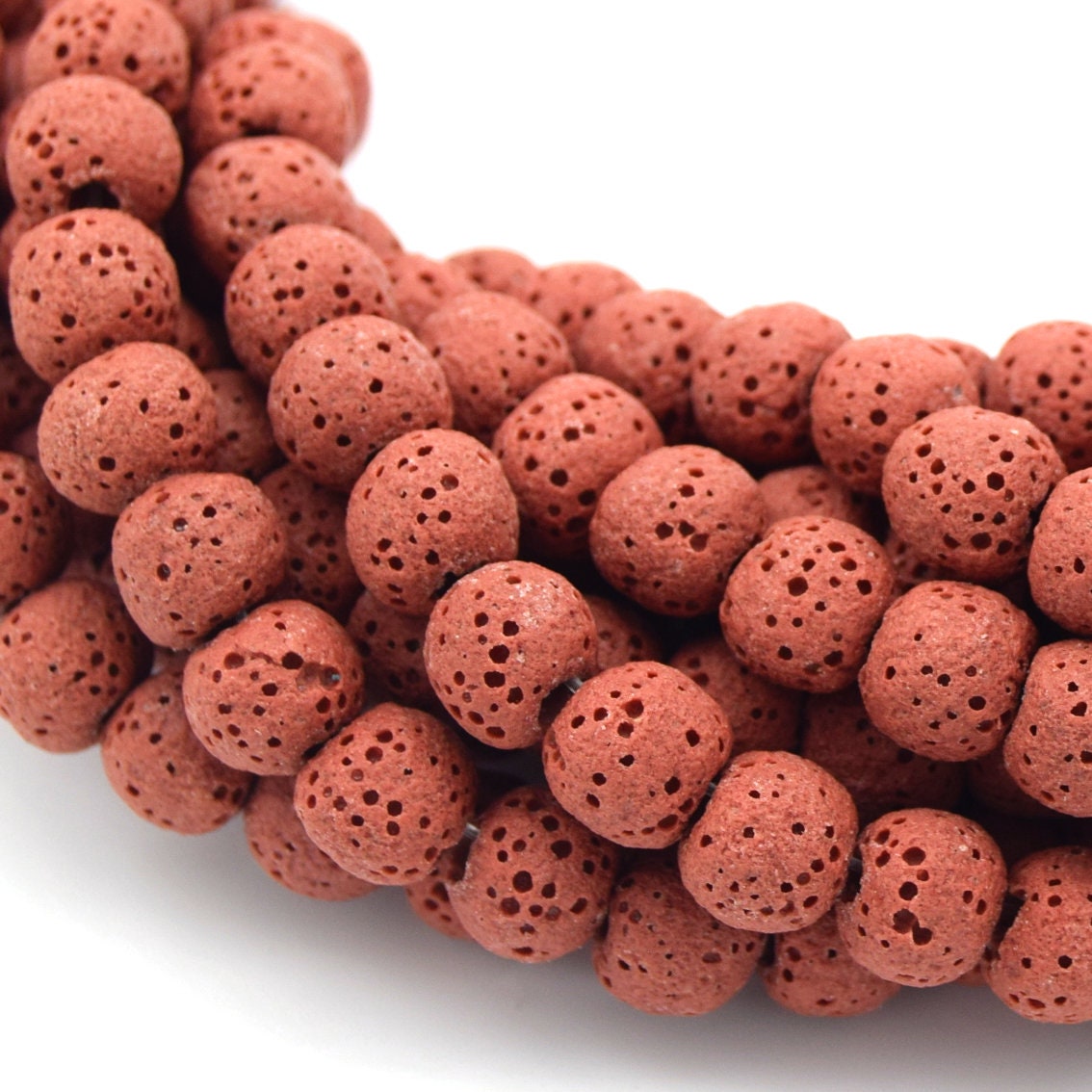 Lava Beads | Red Round Diffuser Beads - 6mm 8mm 10mm 12mm 14mm 16mm 18mm Available