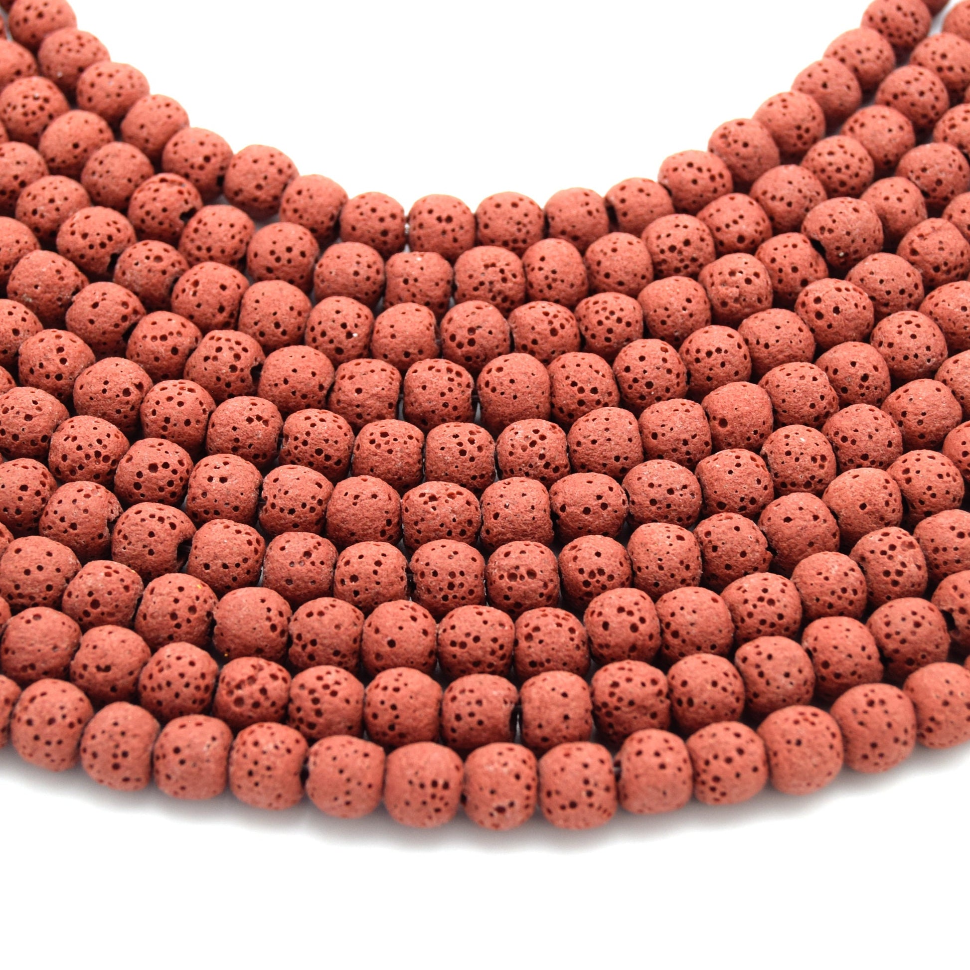 Lava Beads | Red Round Diffuser Beads - 6mm 8mm 10mm 12mm 14mm 16mm 18mm Available