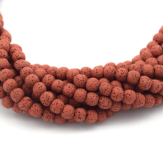 Lava Beads | Red Round Diffuser Beads - 6mm 8mm 10mm 12mm 14mm 16mm 18mm Available