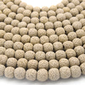 Lava Beads | Tan Round Diffuser Beads - 6mm 8mm 10mm 12mm 14mm 16mm 18mm Available