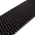 Black Round Glass Beads | Sold by the Strand - 4mm 6mm 8mm 10mm 12mm Available