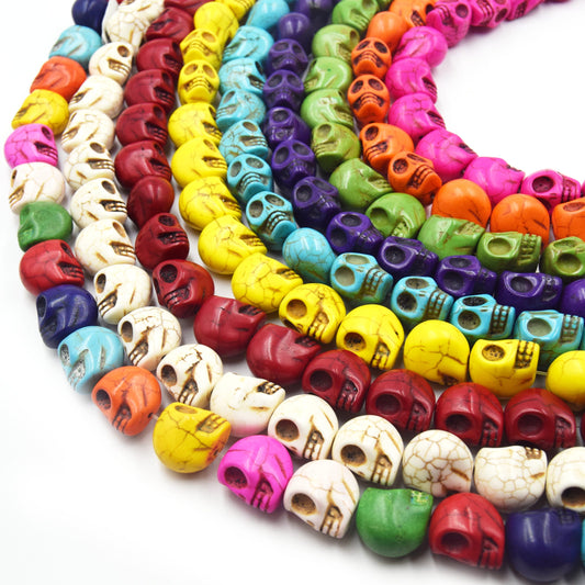 Howlite Skull Beads | Dyed Skull Shaped Beads - Available in 8mm 10mm 18mm