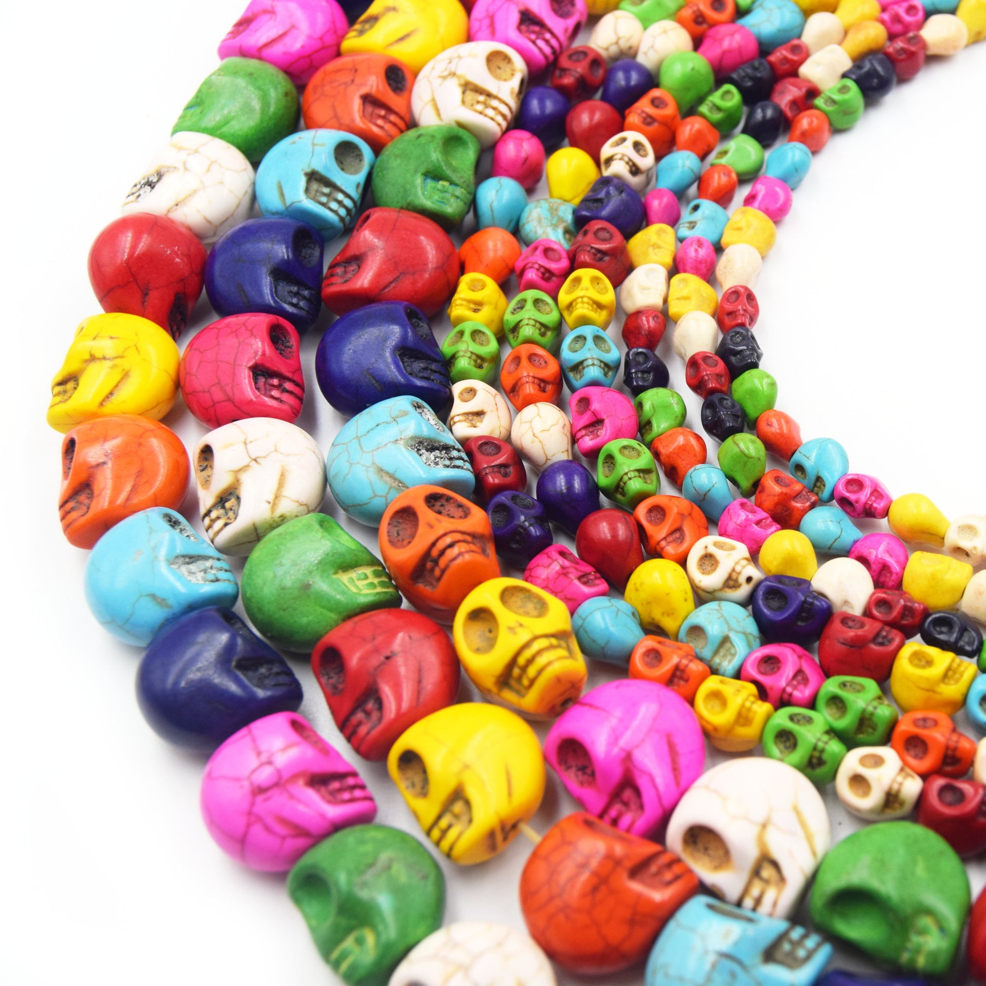 Howlite Skull Beads | Dyed Skull Shaped Beads - Available in 8mm 10mm 18mm