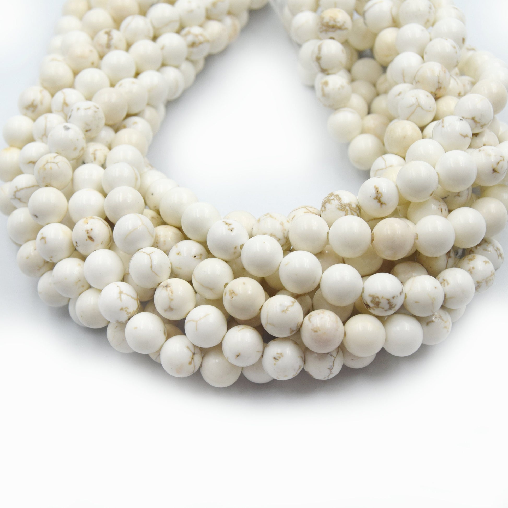 White Buffalo Turquoise Beads | Natural Gemstone Beads | Smooth Matte Faceted