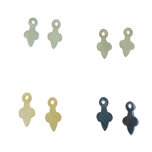 Extra Small Spade Shaped Charms/Drops Components - Measuring 6mm x 12mm - Sold in Packs of 10 Four Finishes Silver/Gold/Dark Gold/Gunmetal