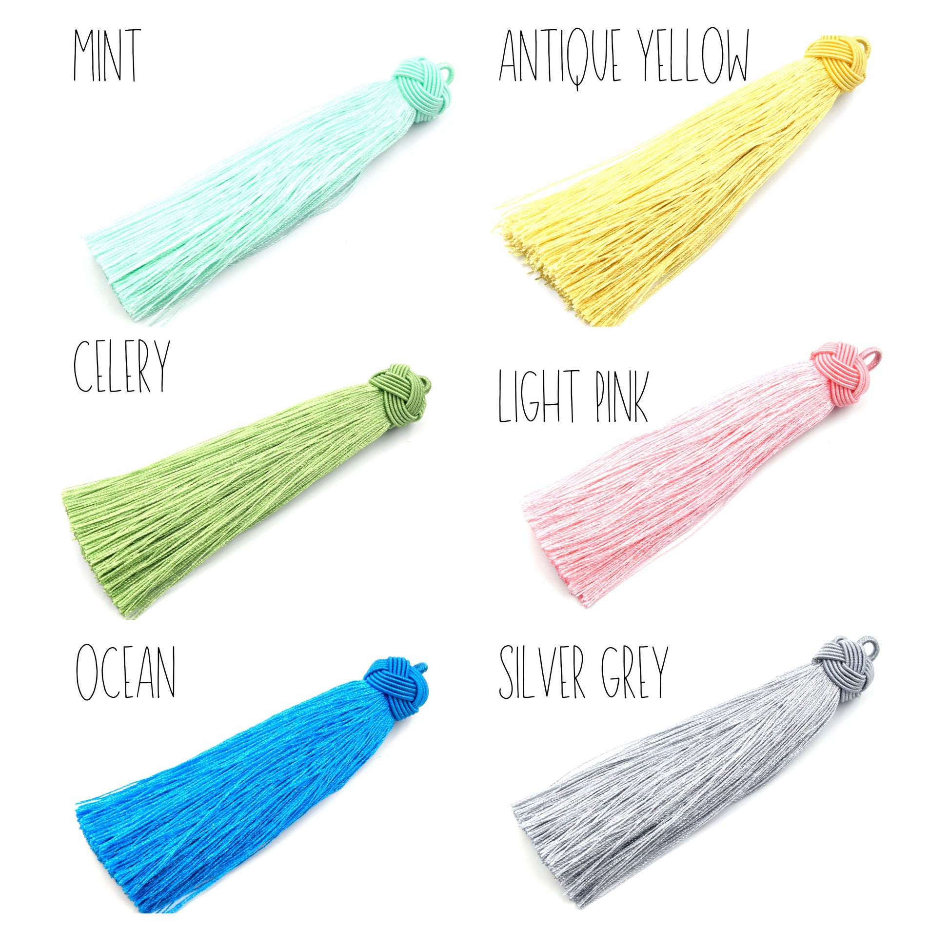 Silk Tassels | 4 inch Knot Capped Tassel | Mala Bohemian Festival Tassel