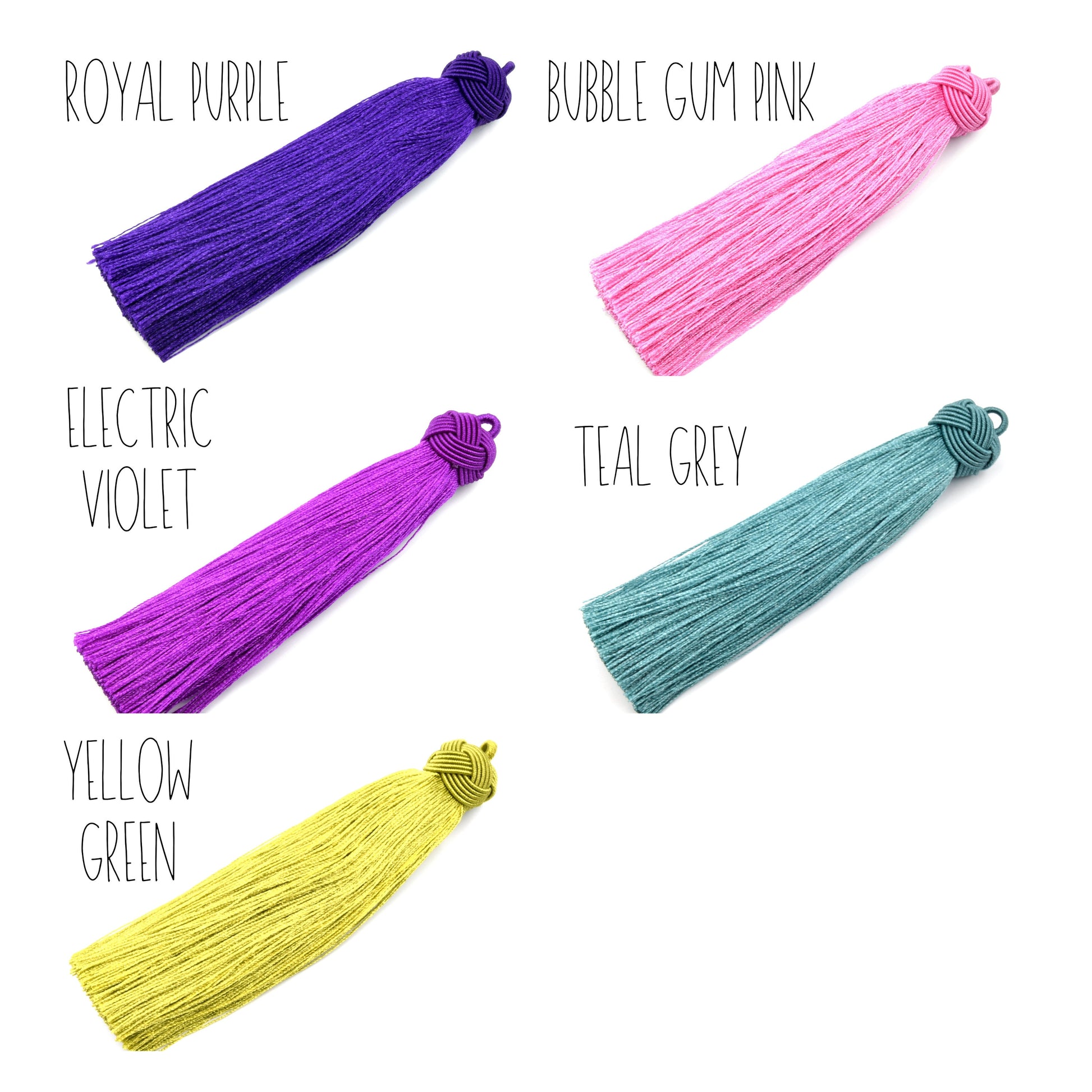 Silk Tassels | 4 inch Knot Capped Tassel | Mala Bohemian Festival Tassel