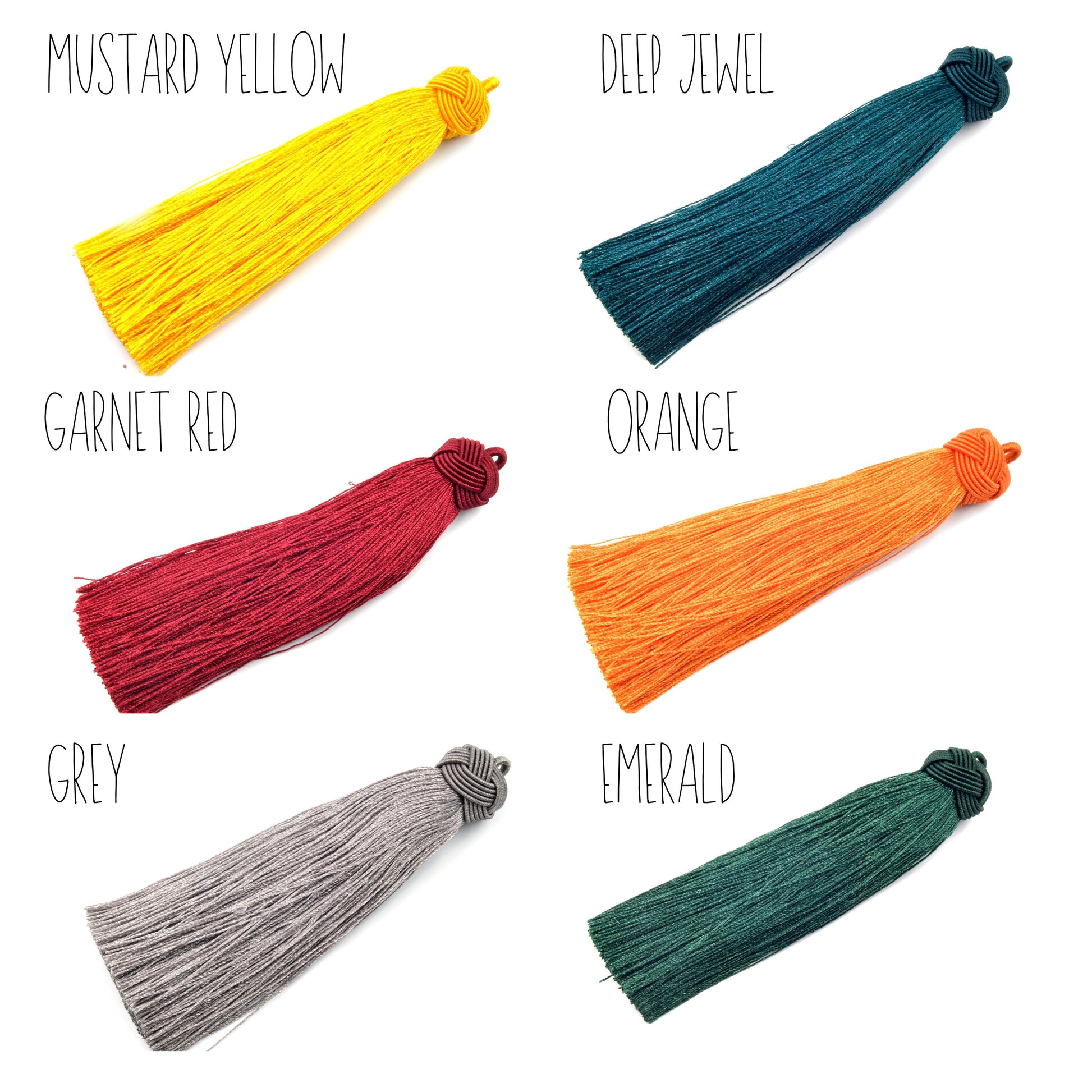 Silk Tassels | 4 inch Knot Capped Tassel | Mala Bohemian Festival Tassel