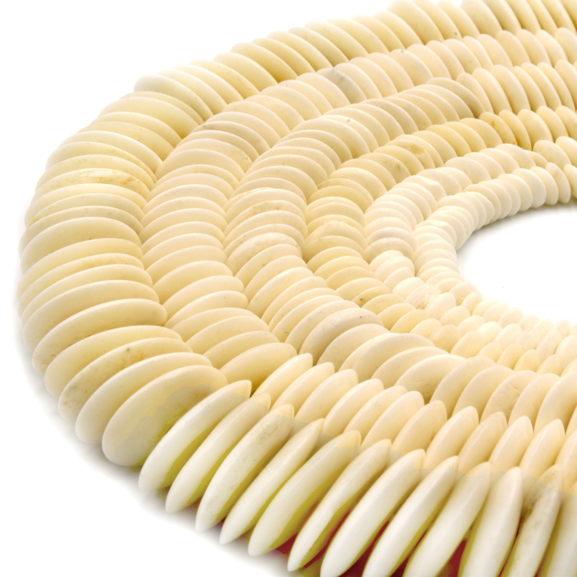 Bone Saucer Beads | Ox Bone Flattened Saucer Disc Beads | 6mm 8mm 10mm 12mm 14m 16mm 18mm 20mm