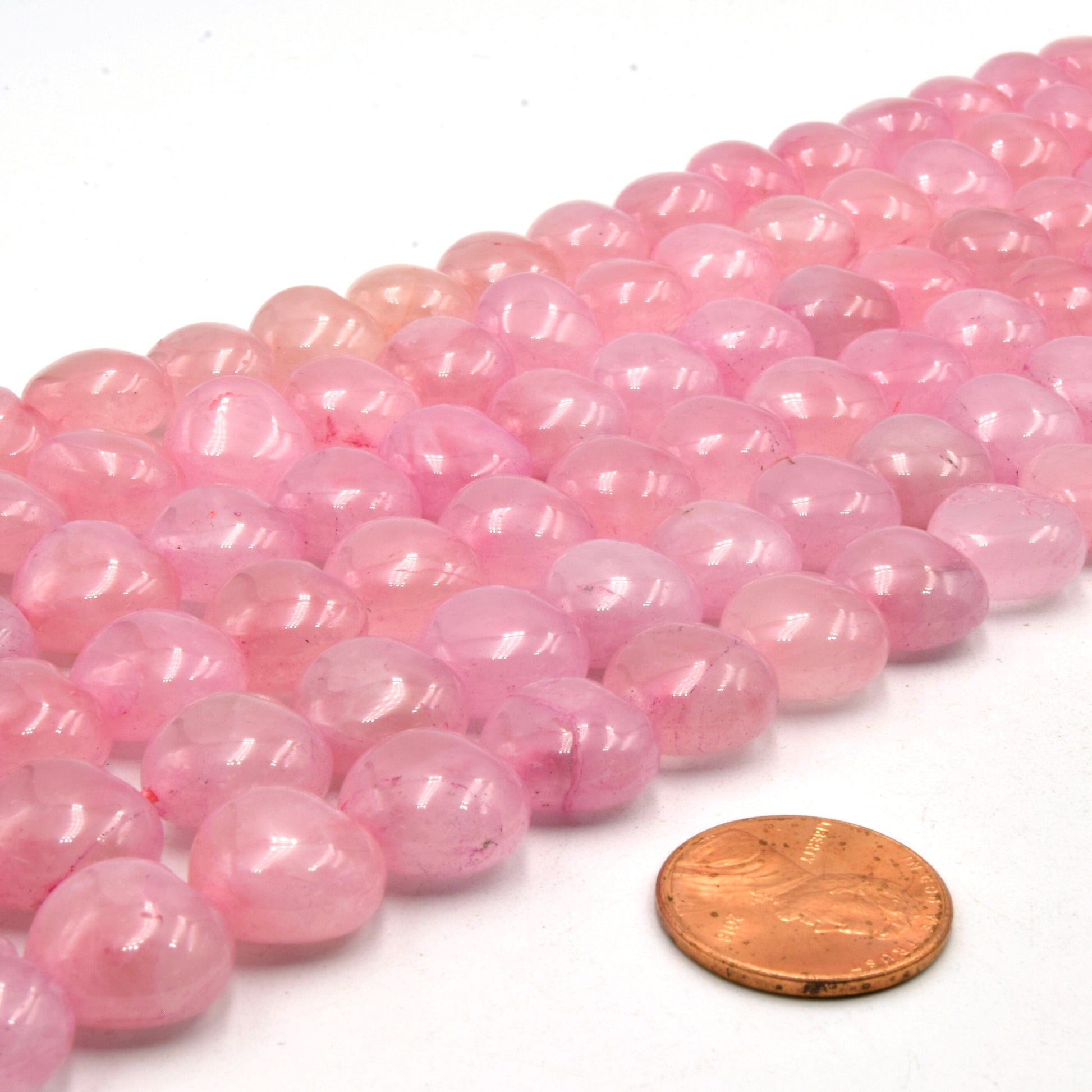 Rose Quartz Beads | Heart Shaped Beads | Pink Heart Beads | Valentines Jewelry Supplies | 8mm Beads | 10mm Beads