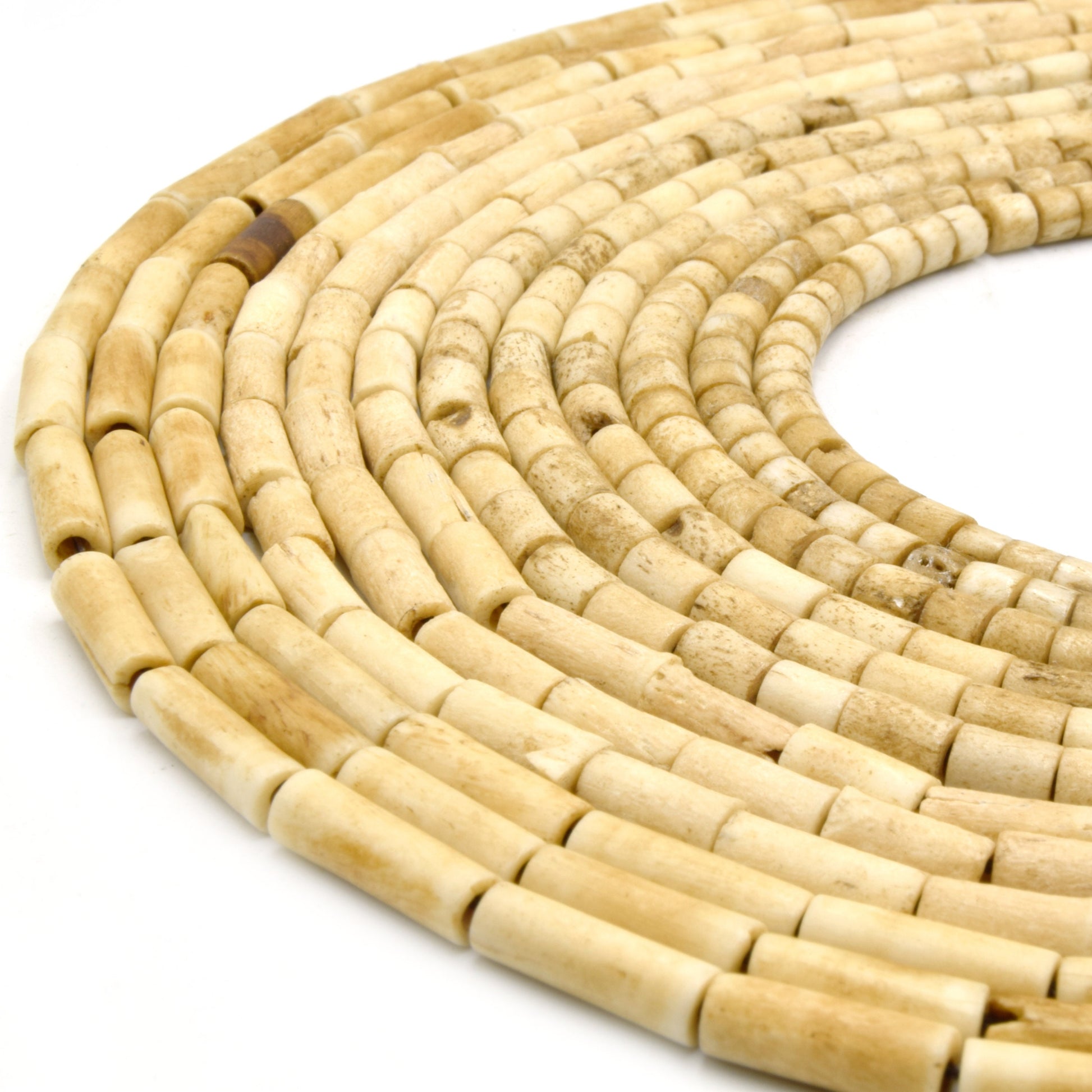 Hair Pipe Bone Beads | Ox Bone Straight Tube Beads | 3mm 6mm 9mm 12mm