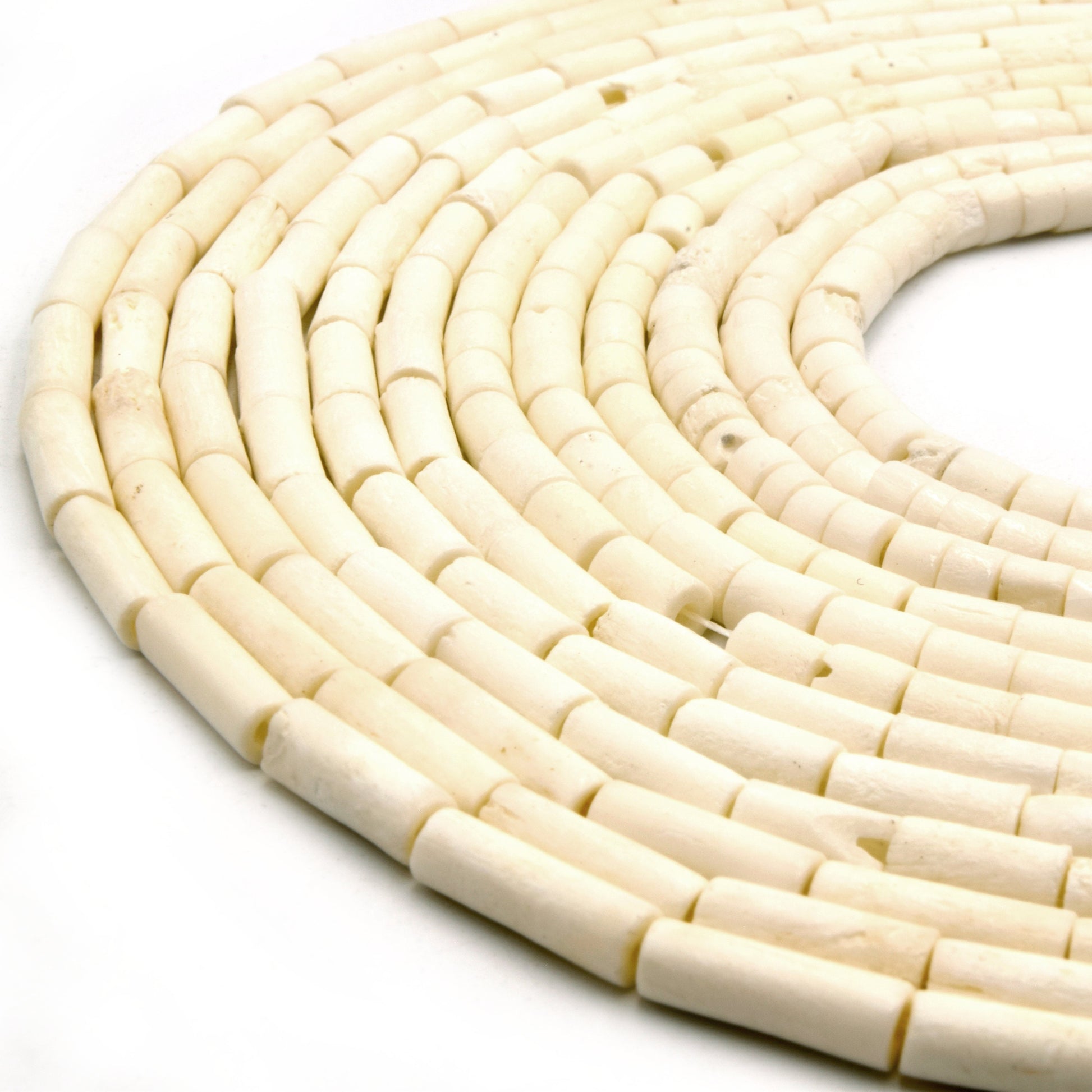 Hair Pipe Bone Beads | Ox Bone Straight Tube Beads | 3mm 6mm 9mm 12mm