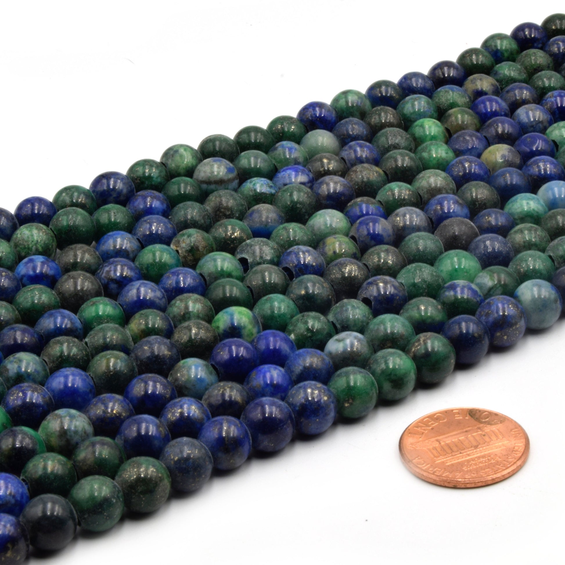 Large Hole Azurite Malachite Beads with 2mm Holes