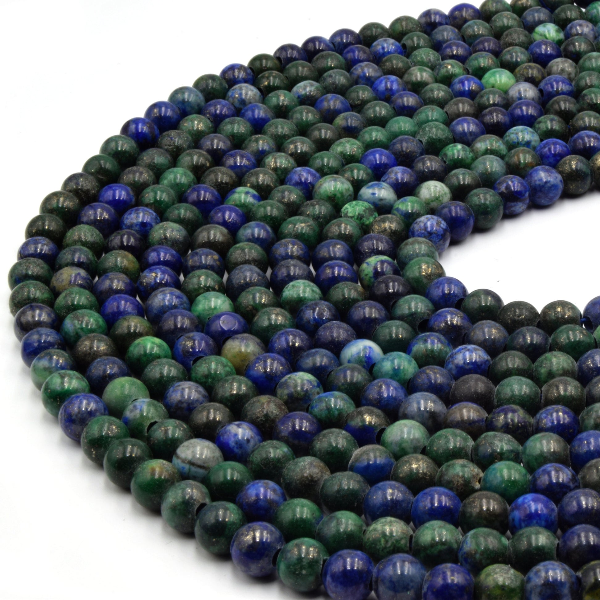 Large Hole Azurite Malachite Beads with 2mm Holes