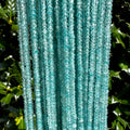 Holiday Special! 2-3mm x 2-3mm Faceted Natural Aqua Apatite Rondelle Shaped Beads - 13" Strand (~ 145 Beads)