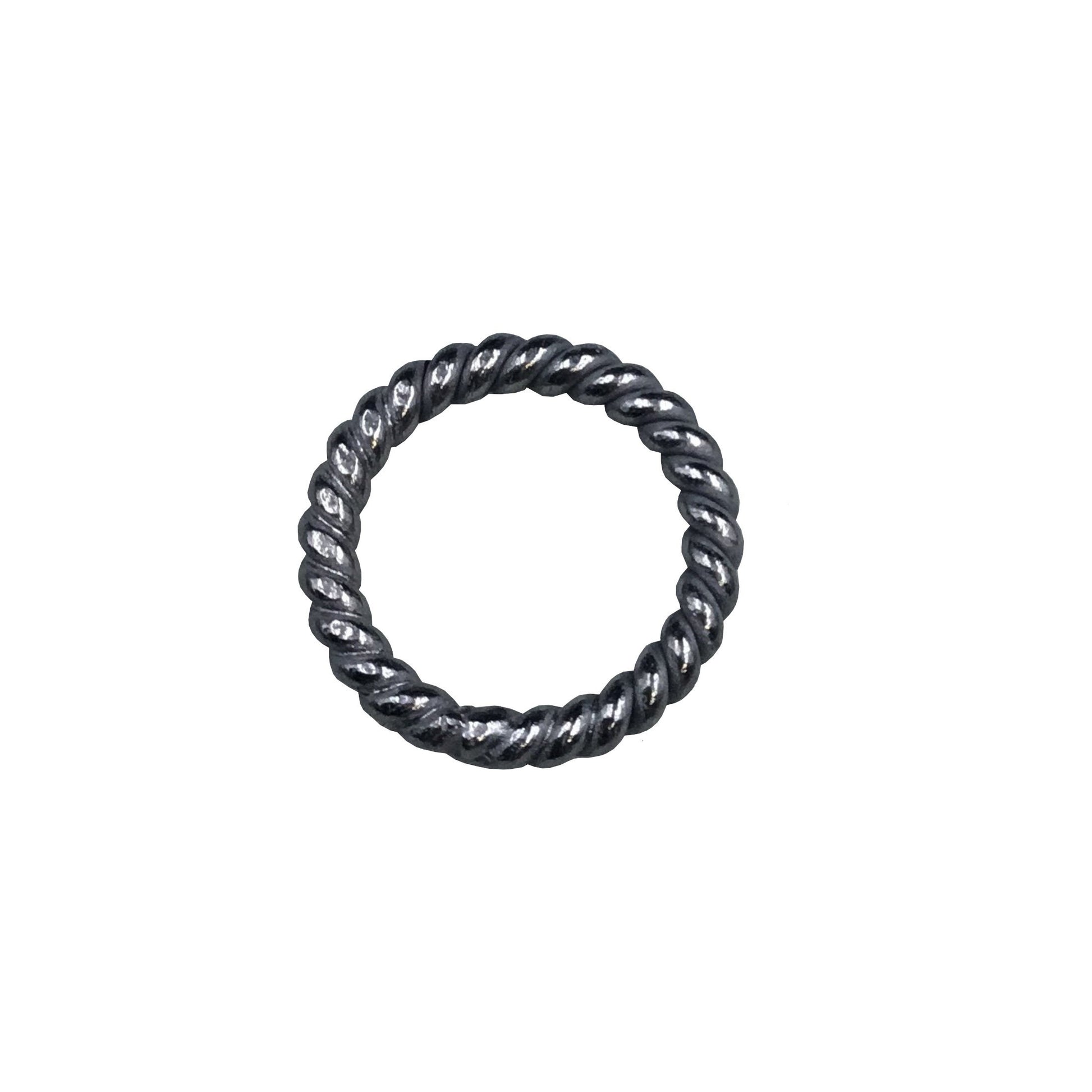 15mm Gunmetal Finish Open Twisted Wire Circle/Hoop Shaped Plated Copper Components - Sold in Pre-Counted Bulk Packs of 10 Pieces - (464-GM)