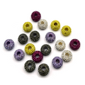 7mm x 14mm CZ Cubic Zirconia Inlaid Rondelle Shaped Bead with 5mm Holes - Sold in Pairs - Colors Available!