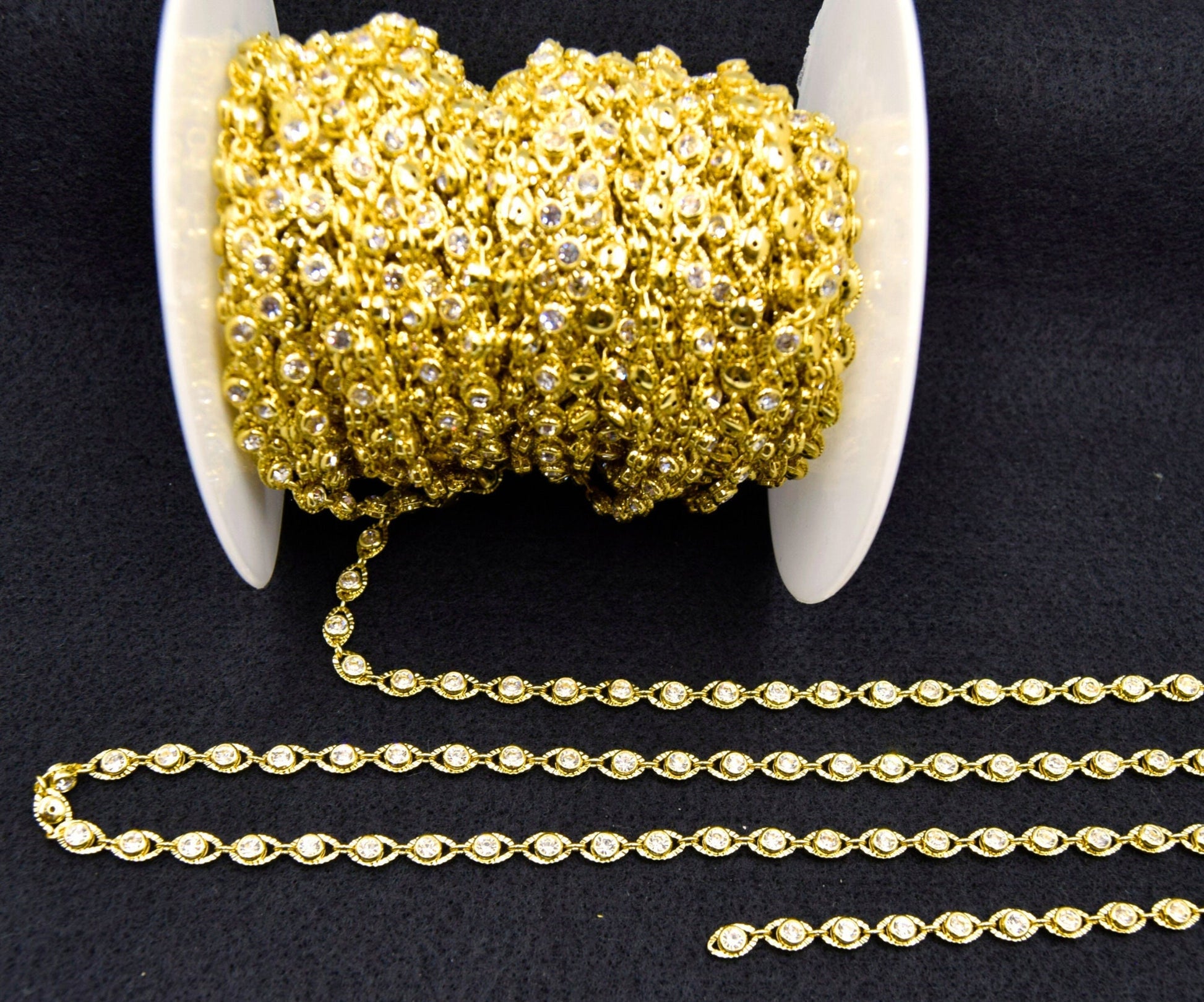 Gold Plated Fancy chain with 4mm CZ diamond - Dazzling Jewelry Accessory