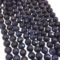 10mm Sparkling Dark Blue Goldstone Faceted Round/Ball Shaped Beads with 2.5mm Holes - 7.75" Strand (Approx. 20 Beads) - LARGE HOLE BEADS