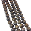 10mm Metallic Bronzite Smooth Finish Round/Ball Shaped Beads with 2.5mm Holes - 7.75" Strand (Approx. 20 Beads) - LARGE HOLE BEADS