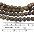 10mm Metallic Bronzite Smooth Finish Round/Ball Shaped Beads with 2.5mm Holes - 7.75" Strand (Approx. 20 Beads) - LARGE HOLE BEADS