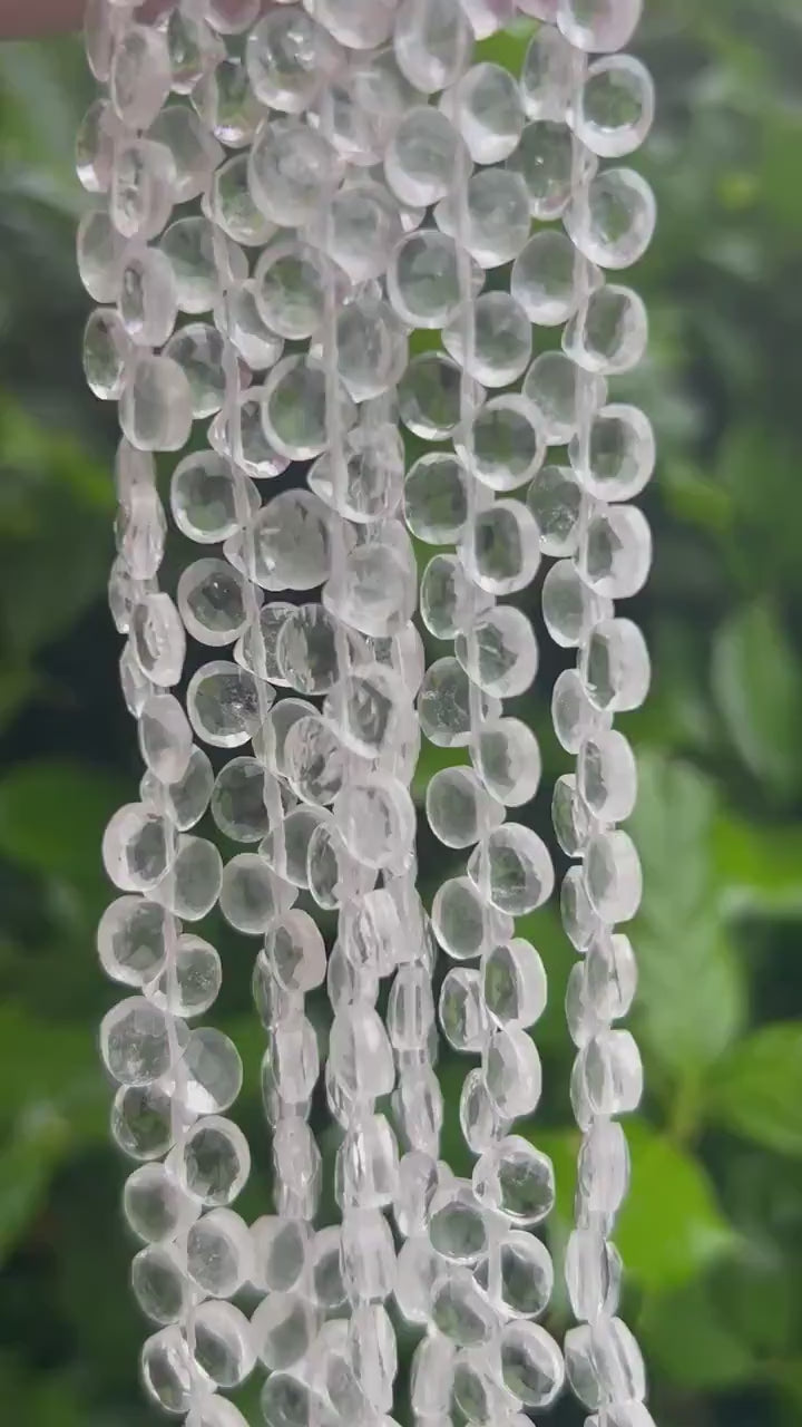 Clear Quartz Faceted Heart Teardrop Beads 7mm