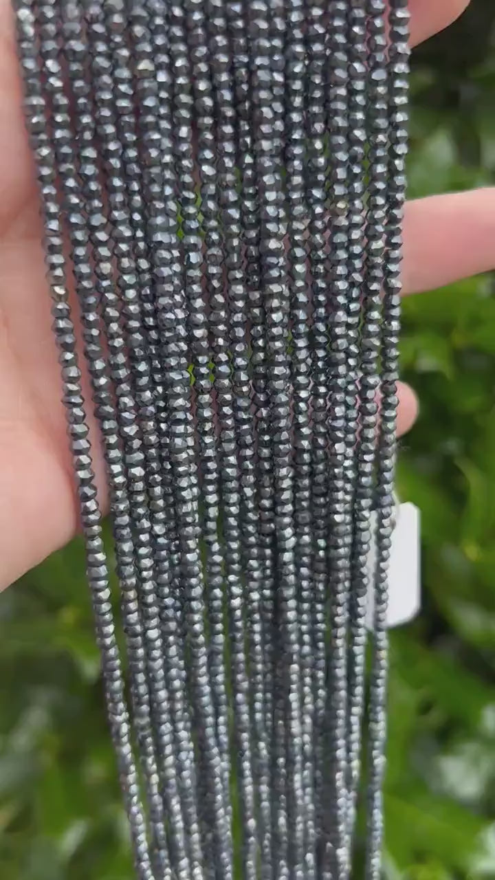 Mystic Black Spinel Beads - 3mm Faceted