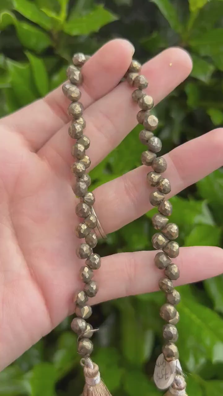 Pyrite Onion Shaped Beads - 6mm Faceted Gemstone Beads