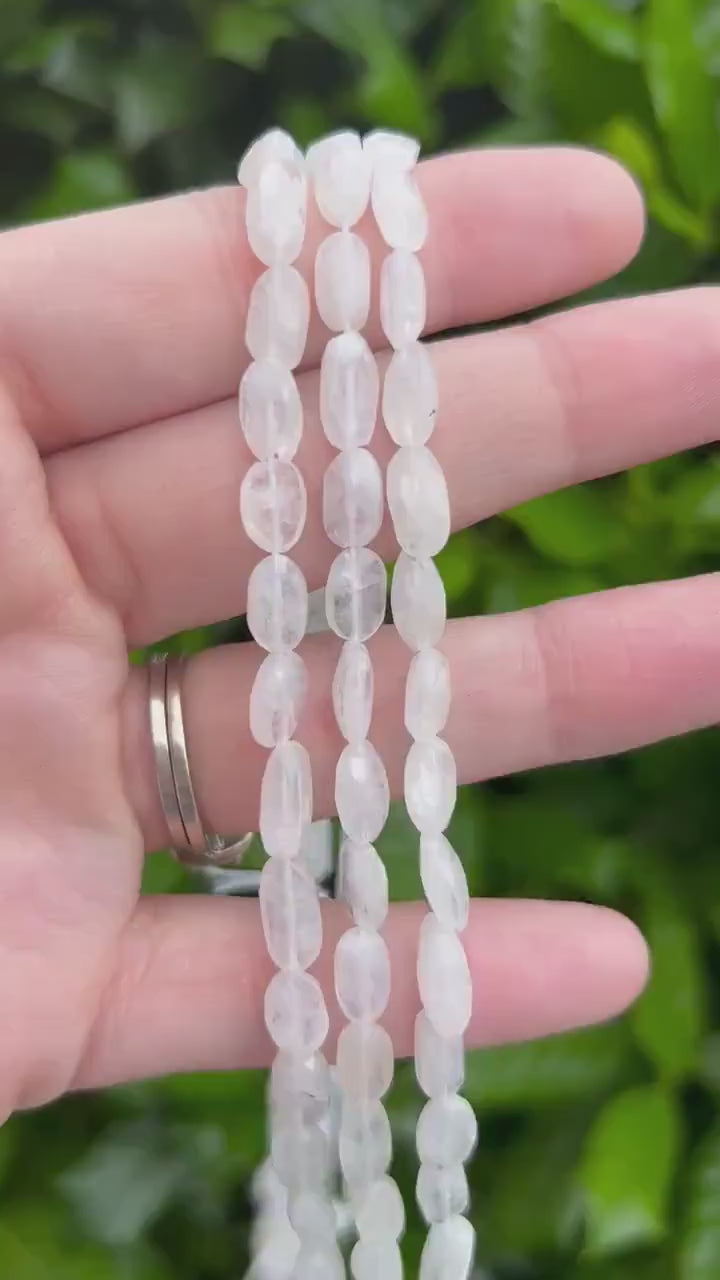 Moonstone Oval Beads - Faceted 8mm Moonstone Beads