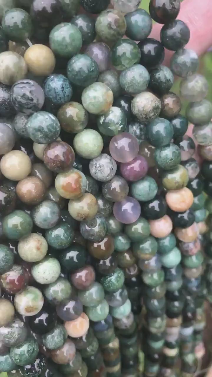 Indian Agate Beads | Natural Smooth Round Gemstone Beads - 2mm 4mm 6mm 8mm 10mm 12mm Available