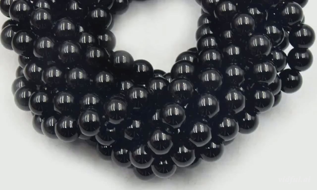 Black Onyx Beads | Smooth Black Onyx Round Beads | 6mm 8mm 10mm