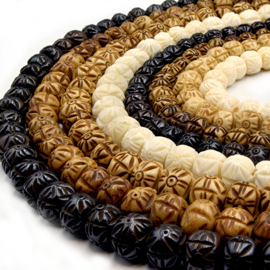 bone beads carved