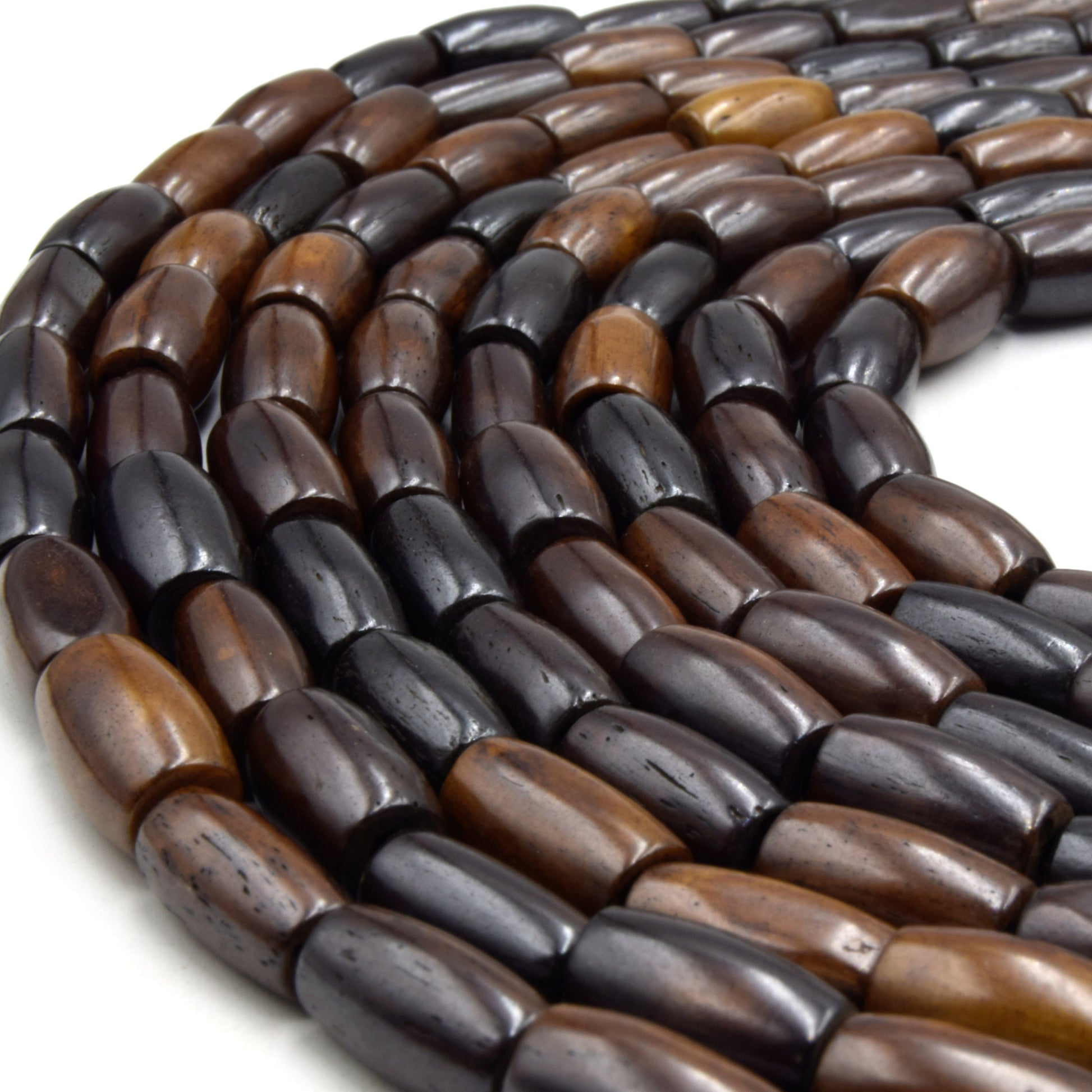 dark brown tube bone beads